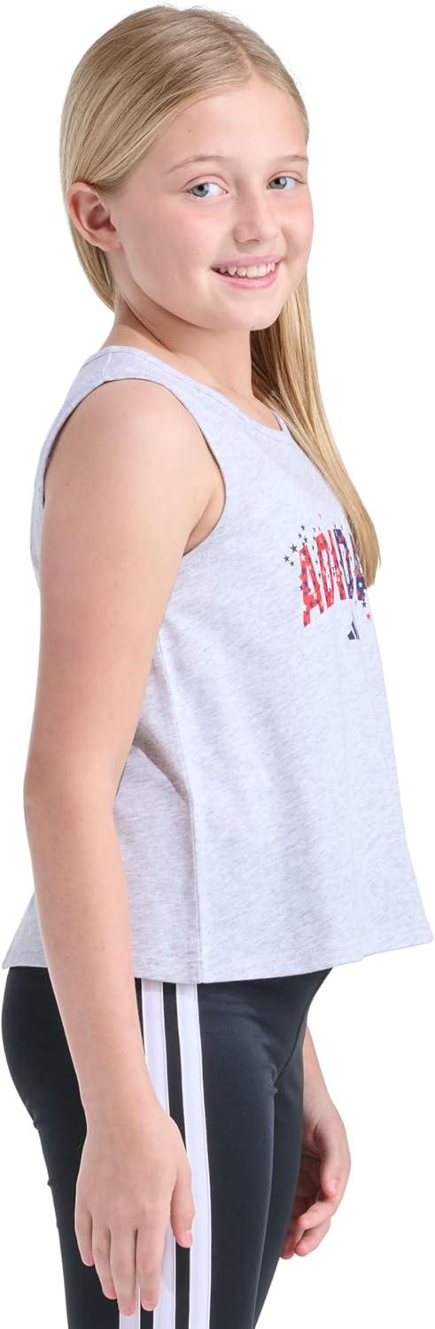 image:imageadidas Girls Sleeveless Swing Back Vent TankGrey Multi