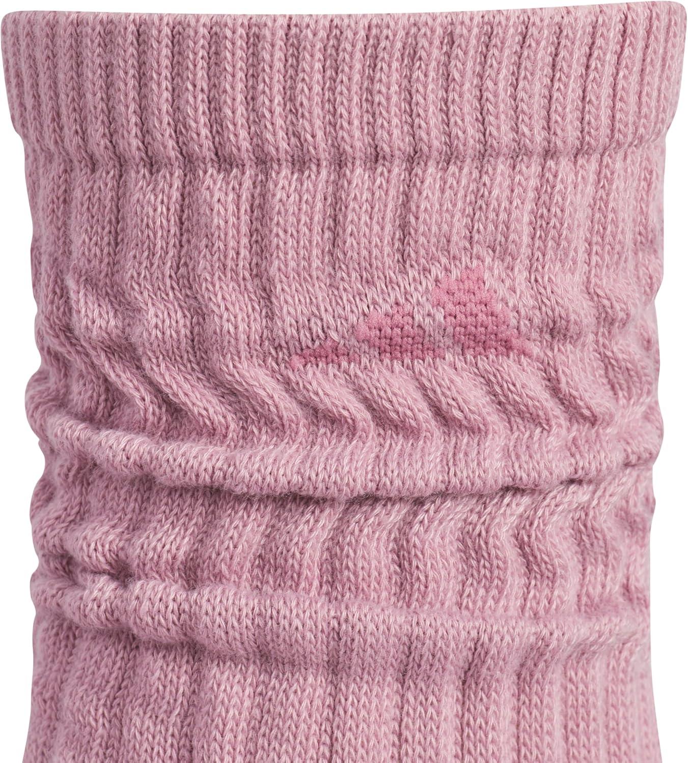 image:imageadidas womens Athletic Scrunch Crew Sock 3 Pairs Loose Slouchy FitMagic Mauve PurpleCool Light HeatherLegend Ivy Green