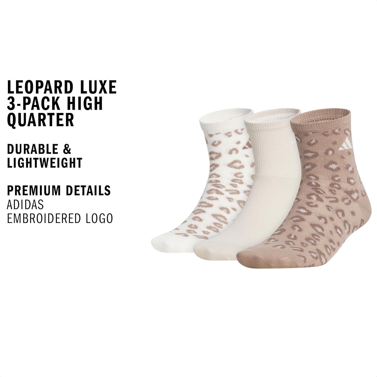 image:imageadidas womens Luxe High Quarter Sock 3 Pairs Script LogoOff WhiteWonder Alumina GreyChalky Brown