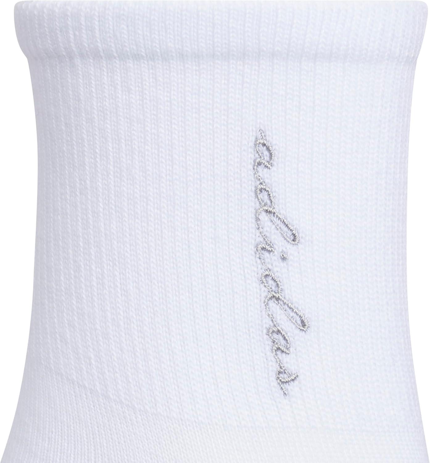 image:imageadidas womens Luxe High Quarter Sock 3 Pairs Script LogoWhiteCool Light HeatherBlack
