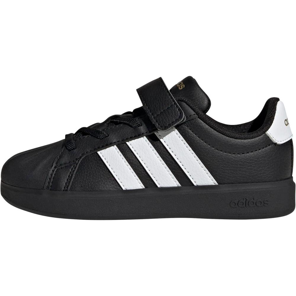 image:imageAdidas UnisexChild Streettalk Elastic Lace amp StrapBlackWhiteGold Metallic