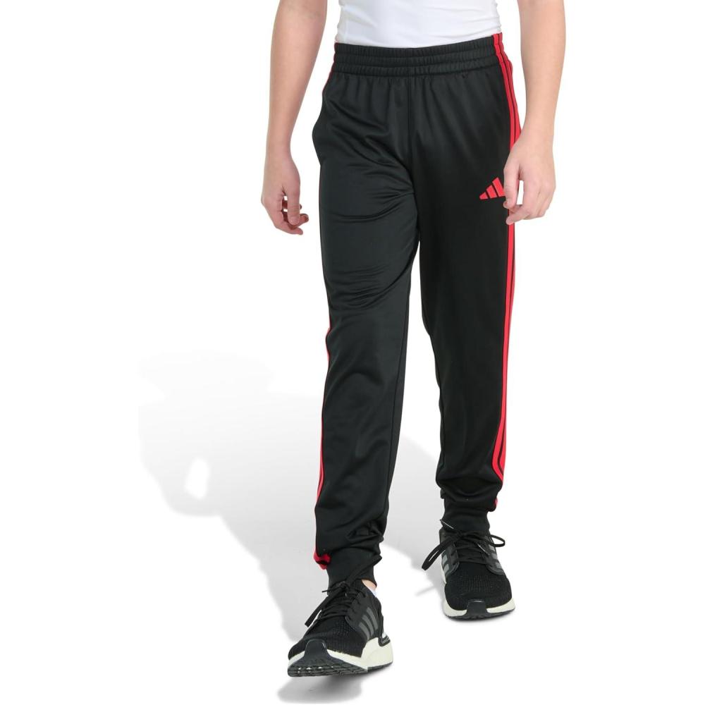 image:imageadidas Boys Tricot 3Stripe JoggerBlack With Red