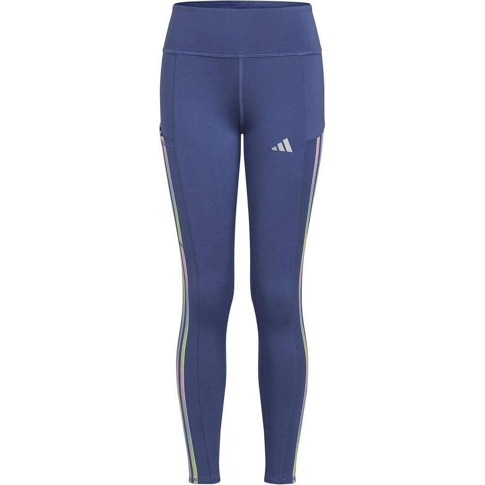 image:imageadidas Girls Detached Waistband 3Stripe Cell Phone Pocket LeggingCrew Blue