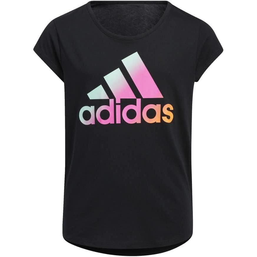 image:imageadidas Girls Short Sleeve Scoop Neck Tee TShirtBlack