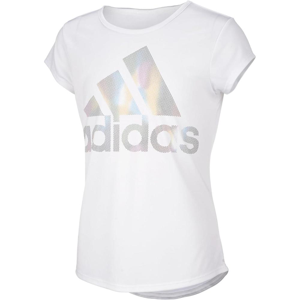 image:imageadidas Girls Short Sleeve Scoop Neck Tee TShirtWhite