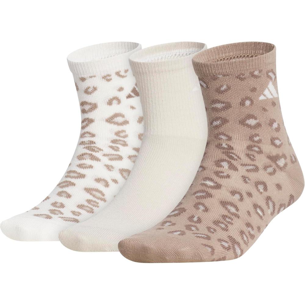 image:imageadidas womens Luxe High Quarter Sock 3 Pairs Script LogoOff WhiteWonder Alumina GreyChalky Brown