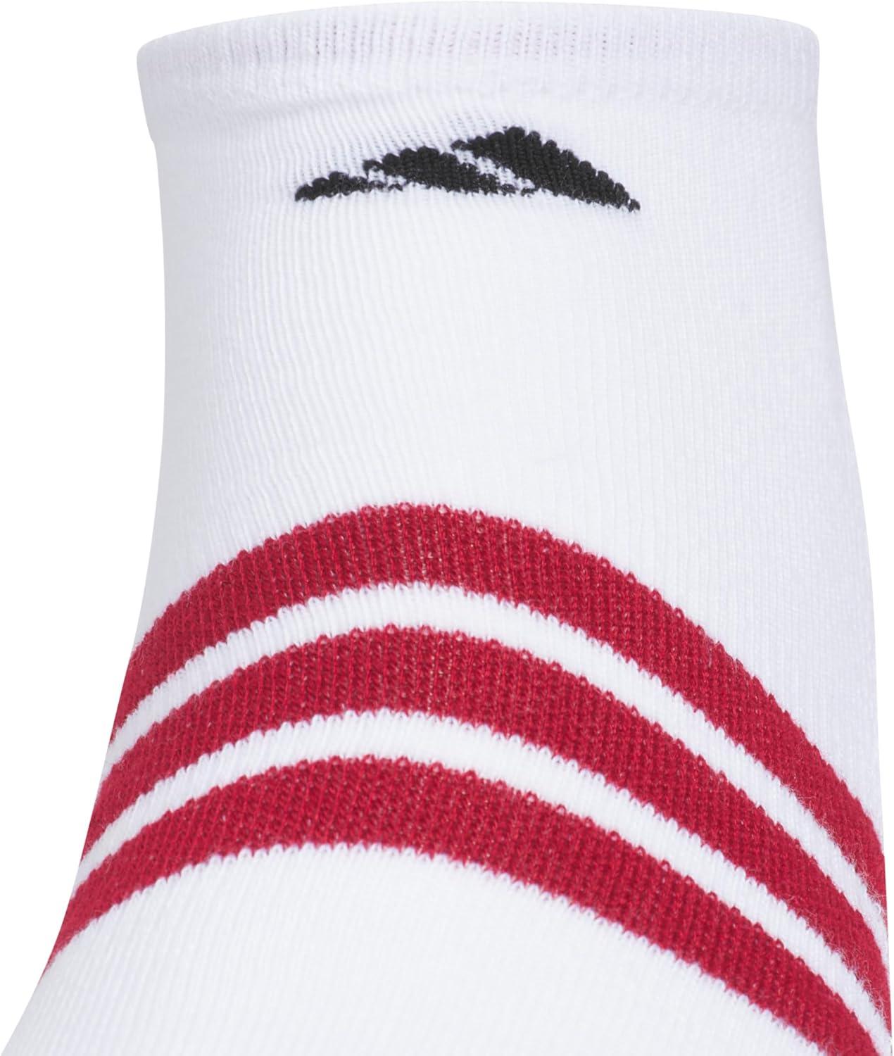 image:imageadidas Mens Cushioned No Show Socks 3 Pairs Durable amp ComfortableWhiteActive MaroonDark Blue3stripe4