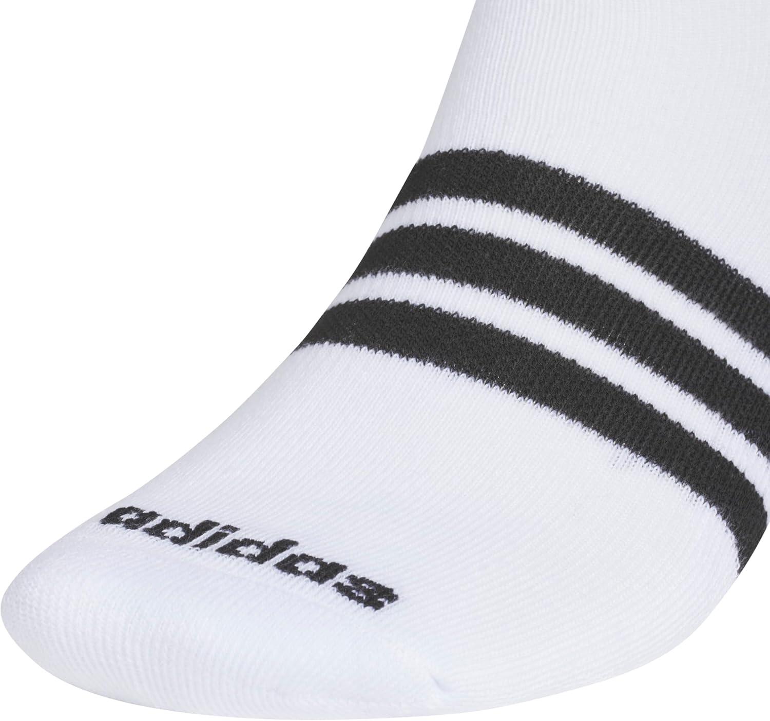 image:imageadidas Mens Cushioned No Show Socks 3 Pairs Durable amp ComfortableWhiteBlack3stripe4