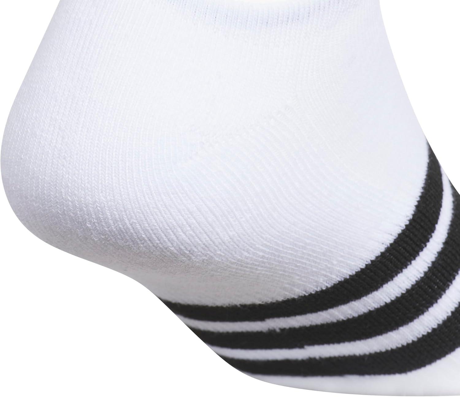 image:imageadidas Mens Cushioned No Show Socks 3 Pairs Durable amp ComfortableWhiteBlack3stripe4