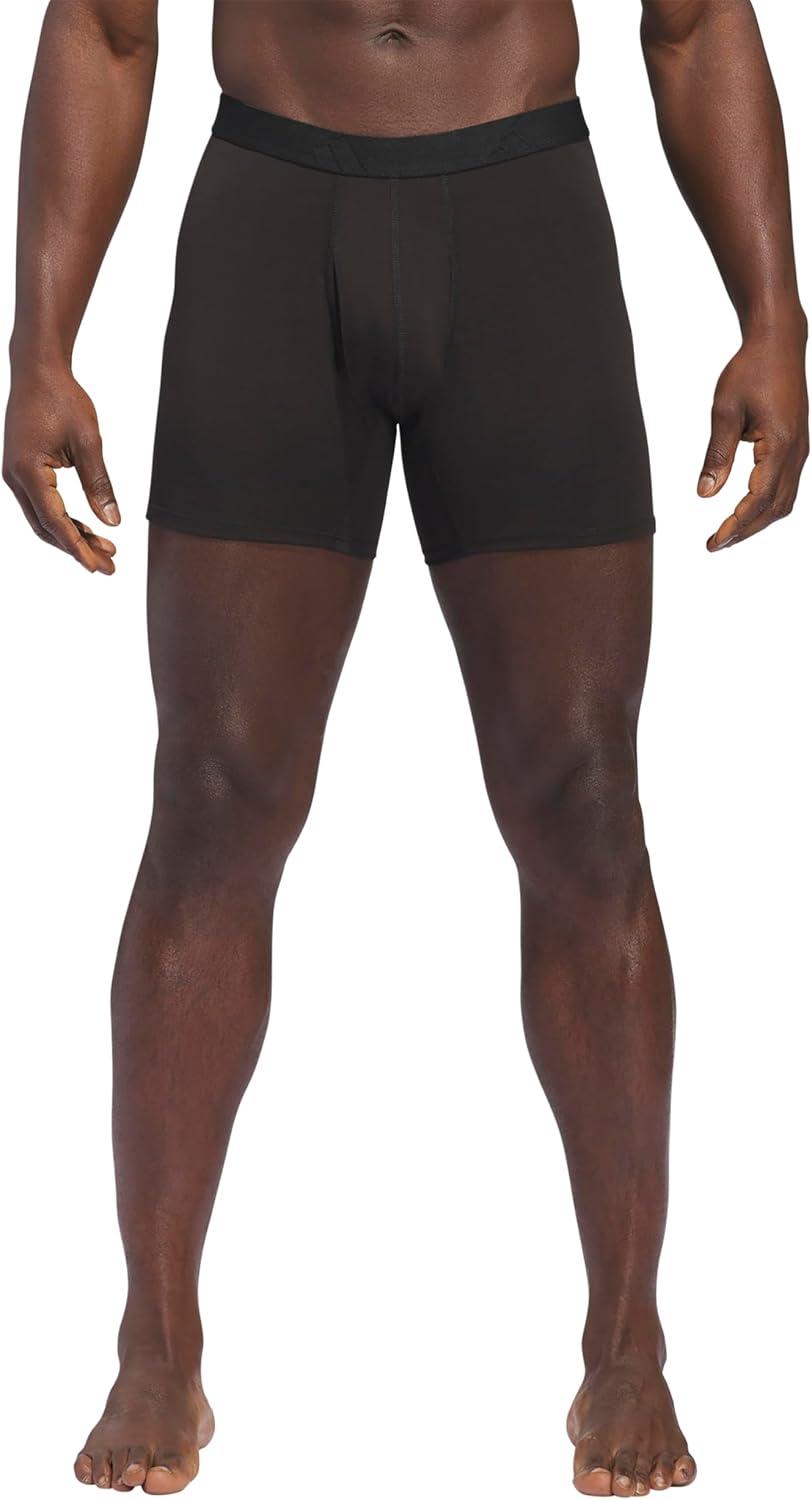 image:imageadidas Mens Luxe Underwear 3Pack Boxer Briefs or Trunks Premium Ultra Soft ComfortBlackHeather BlackBlackBoxer Brief
