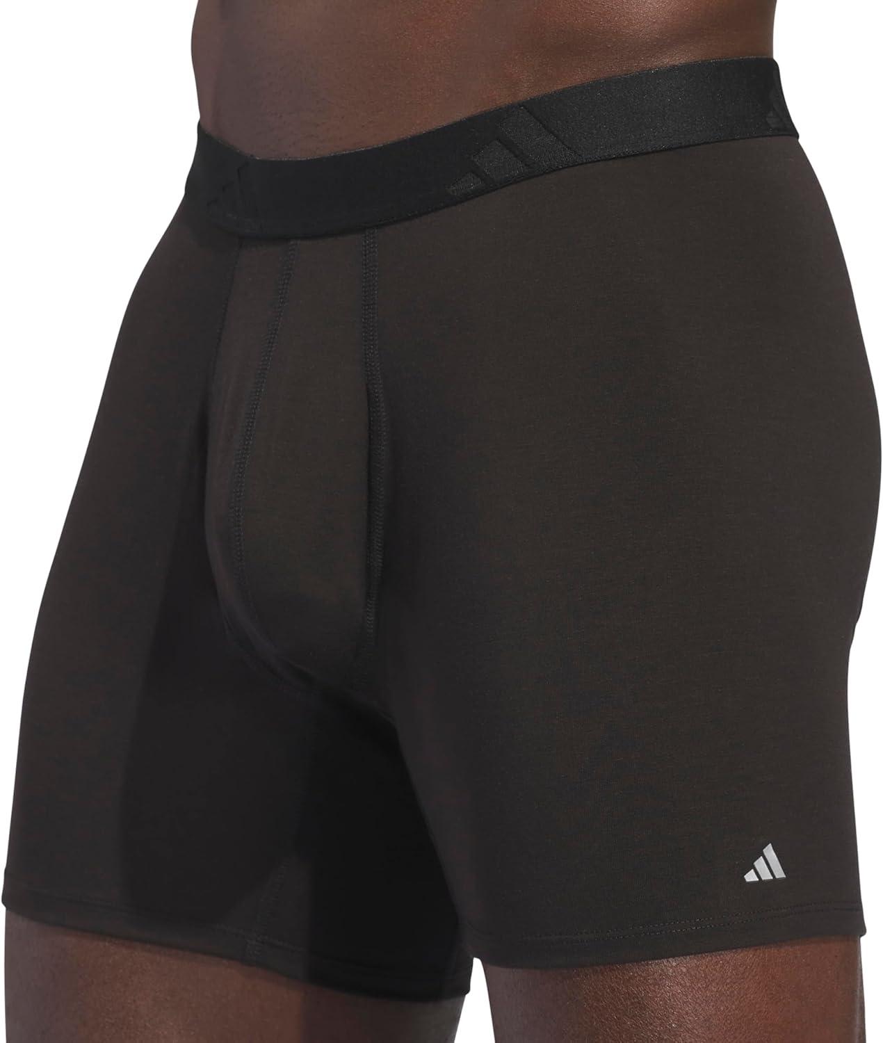 image:imageadidas Mens Luxe Underwear 3Pack Boxer Briefs or Trunks Premium Ultra Soft ComfortBlackHeather BlackBlackBoxer Brief
