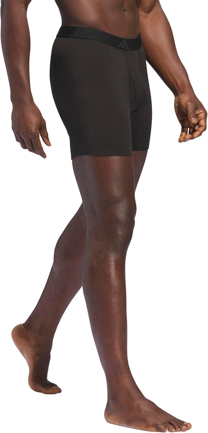 image:imageadidas Mens Luxe Underwear 3Pack Boxer Briefs or Trunks Premium Ultra Soft ComfortBlackHeather BlackBlackBoxer Brief