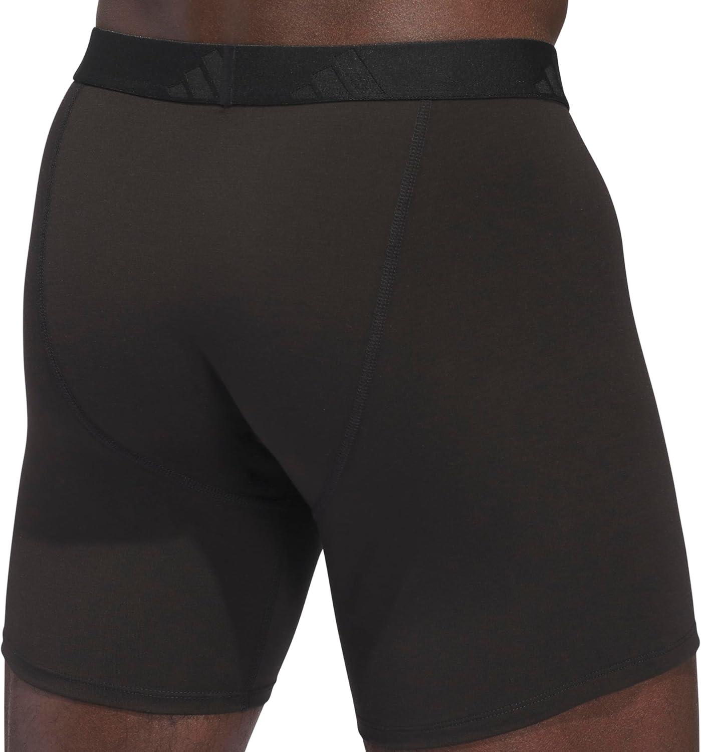 image:imageadidas Mens Luxe Underwear 3Pack Boxer Briefs or Trunks Premium Ultra Soft ComfortBlackHeather BlackBlackBoxer Brief