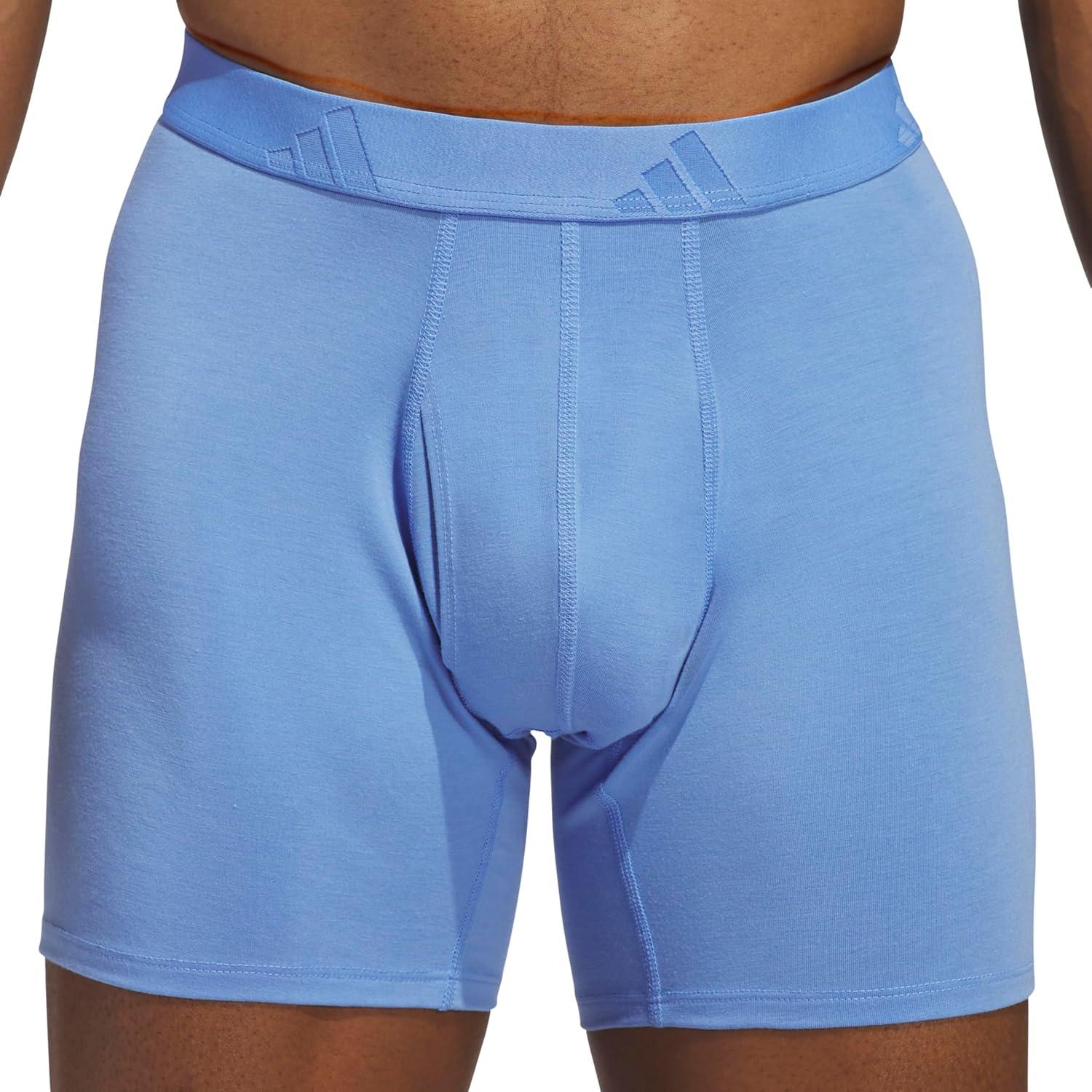 image:imageadidas Mens Luxe Underwear 3Pack Boxer Briefs or Trunks Premium Ultra Soft ComfortBlue FusionBlackGreyBoxer Brief