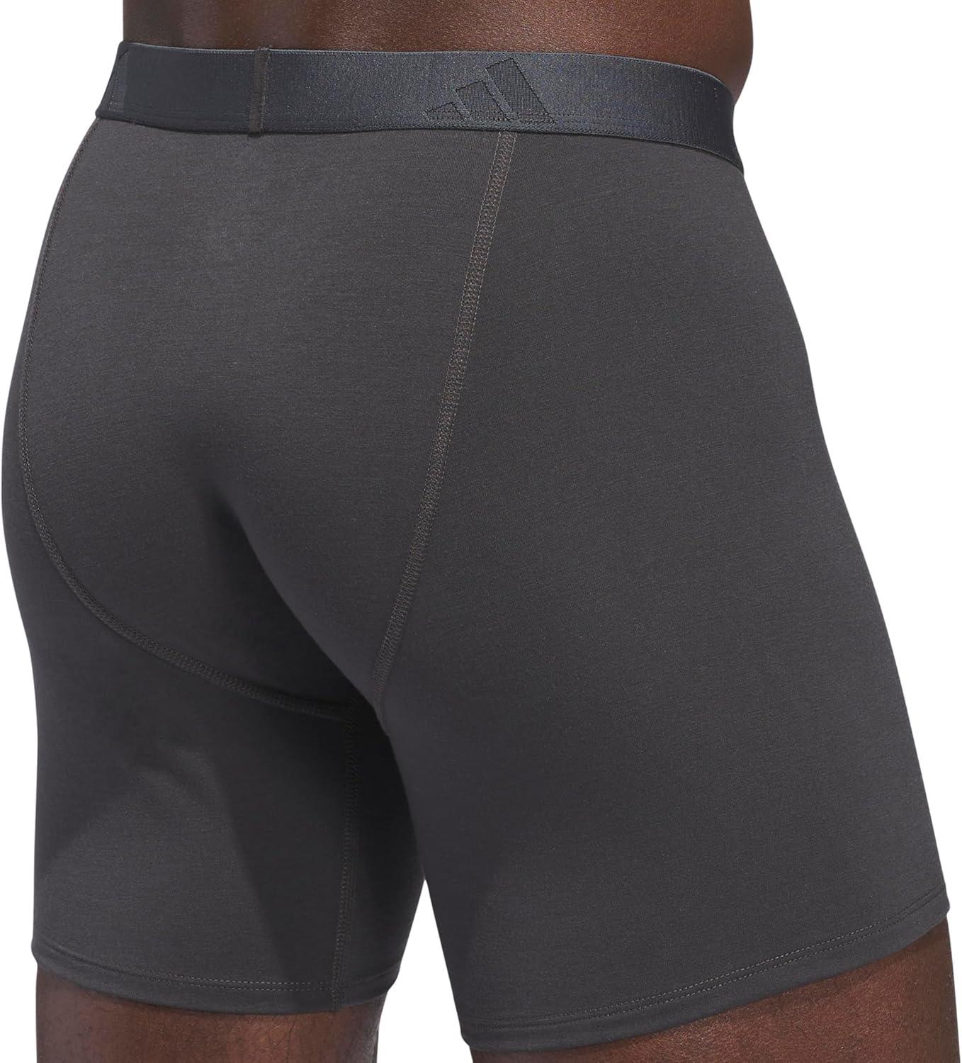 image:imageadidas Mens Luxe Underwear 3Pack Boxer Briefs or Trunks Premium Ultra Soft ComfortCarbon GreyHeather Dark GreyBlackBoxer Brief