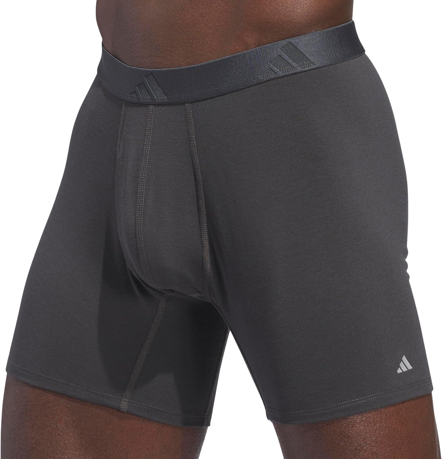 image:imageadidas Mens Luxe Underwear 3Pack Boxer Briefs or Trunks Premium Ultra Soft ComfortCarbon GreyHeather Dark GreyBlackBoxer Brief