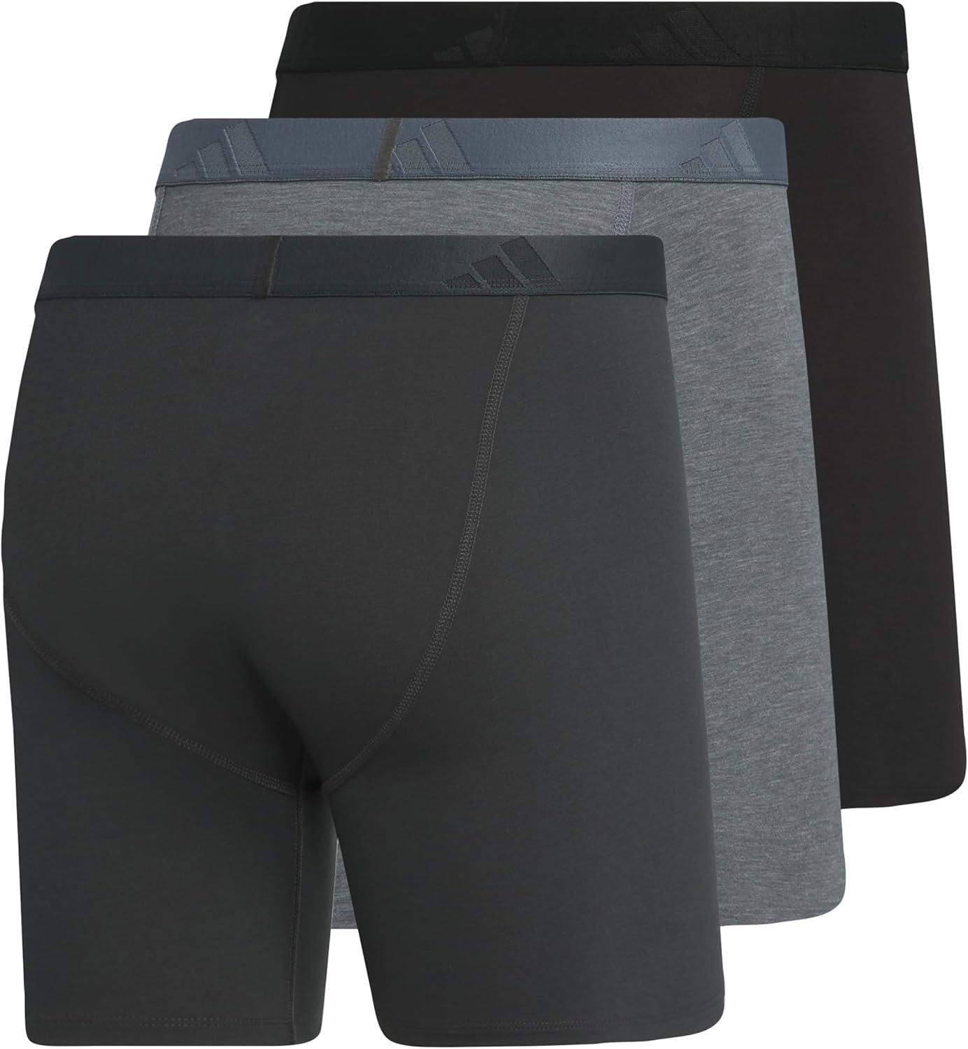 image:imageadidas Mens Luxe Underwear 3Pack Boxer Briefs or Trunks Premium Ultra Soft ComfortCarbon GreyHeather Dark GreyBlackBoxer Brief