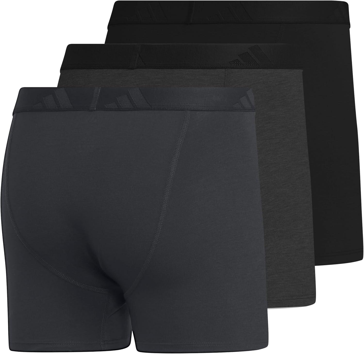 image:imageadidas Mens Luxe Underwear 3Pack Boxer Briefs or Trunks Premium Ultra Soft ComfortCarbon GreyHeather Dark GreyBlackTrunk