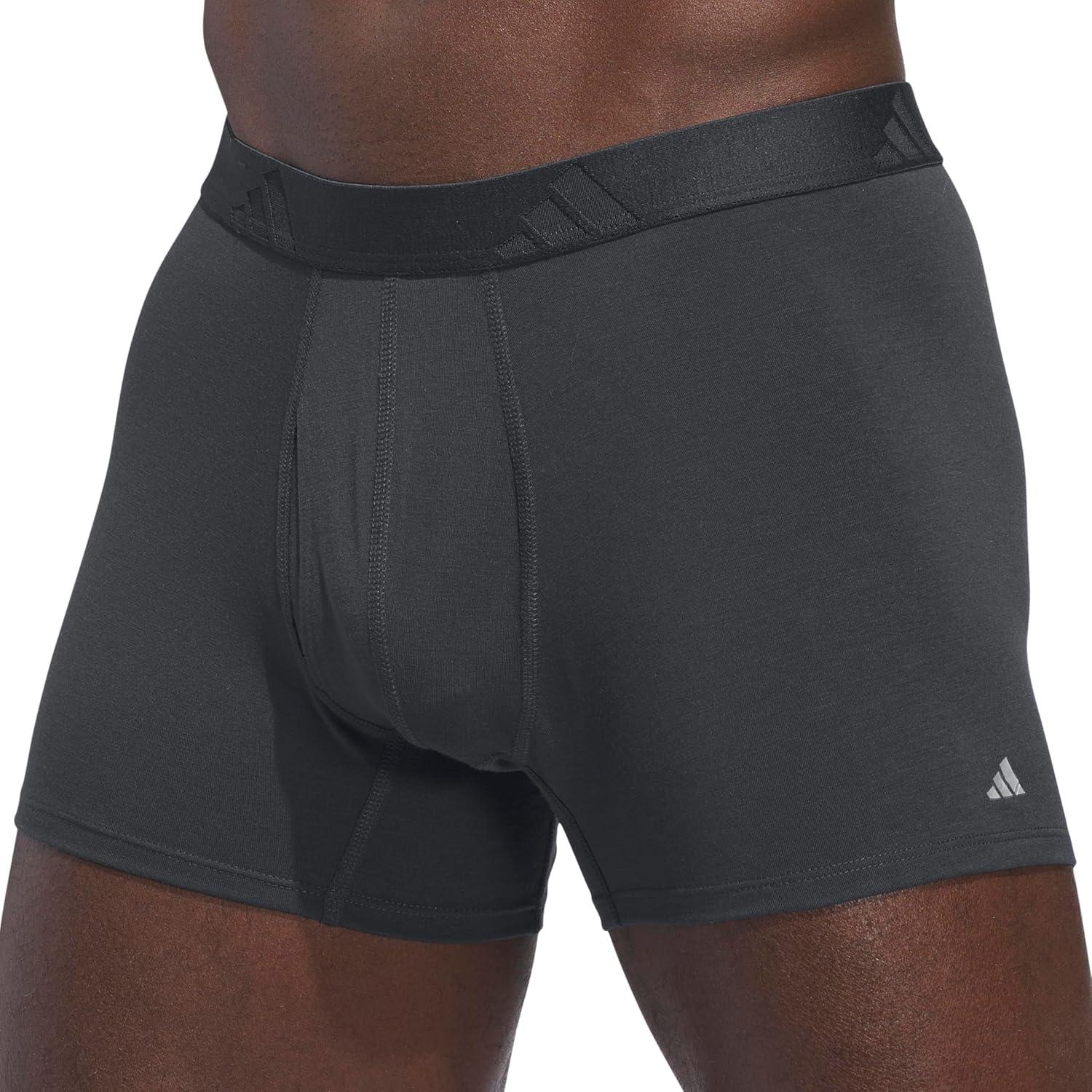image:imageadidas Mens Luxe Underwear 3Pack Boxer Briefs or Trunks Premium Ultra Soft ComfortCarbon GreyHeather Dark GreyBlackTrunk