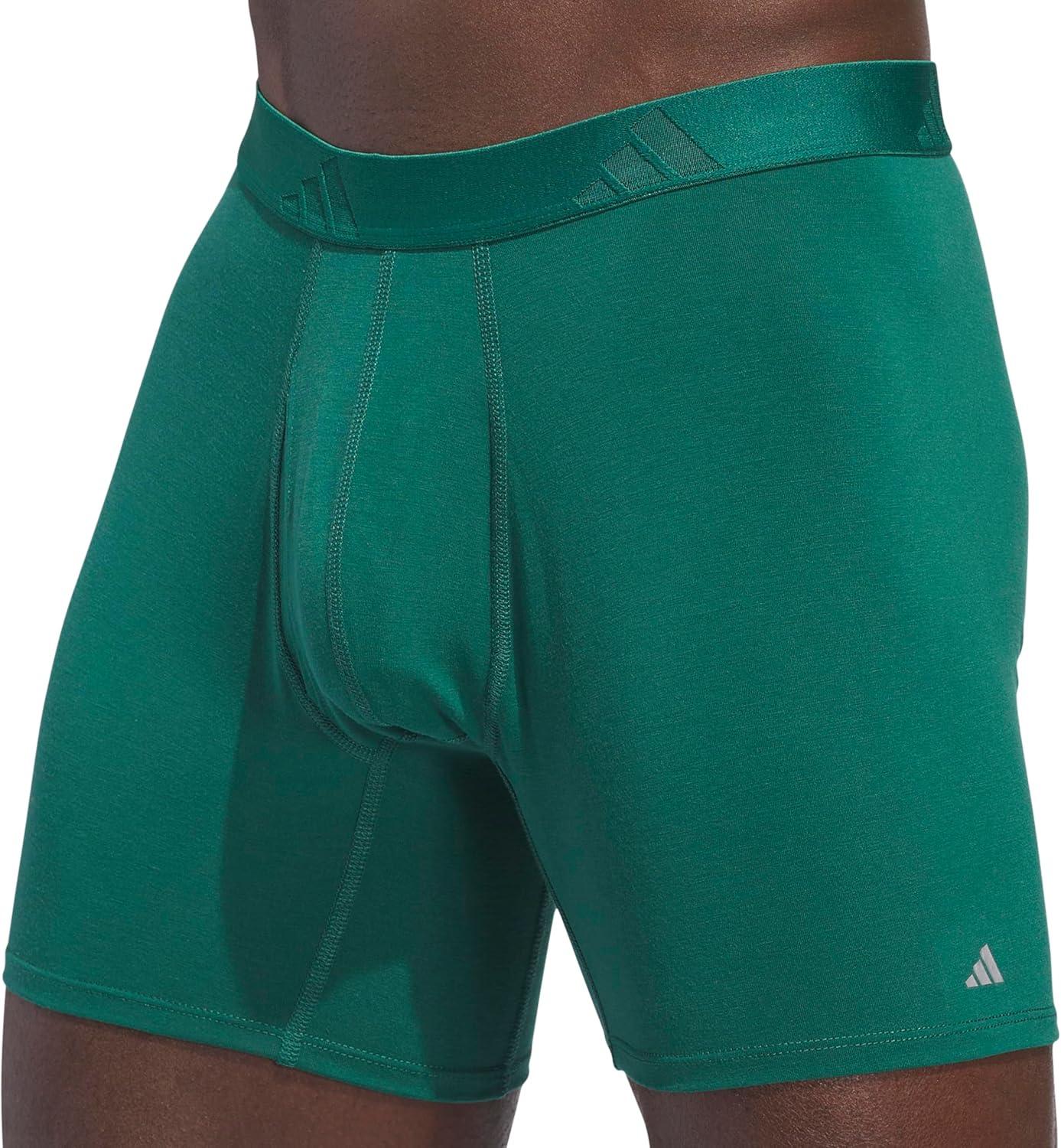 image:imageadidas Mens Luxe Underwear 3Pack Boxer Briefs or Trunks Premium Ultra Soft ComfortCollegiate GreenHeather Mgh Solid GreyBlackBoxer Brief