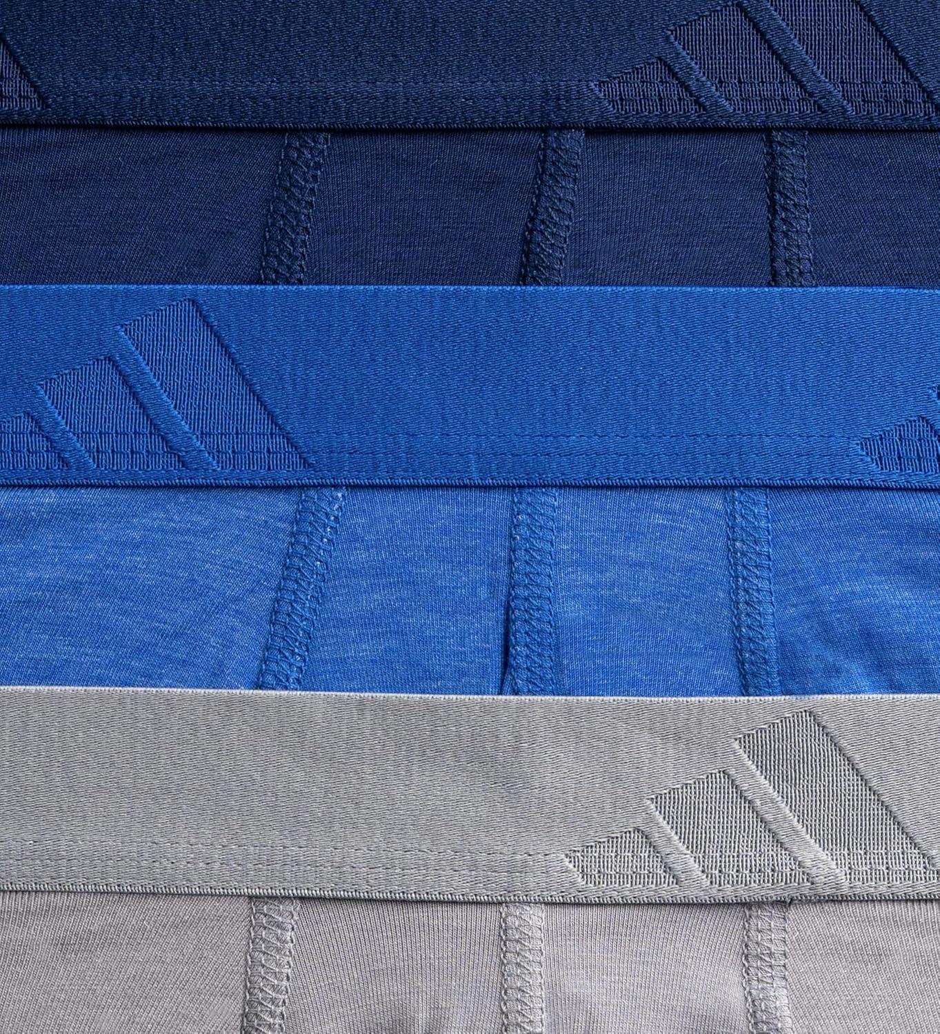 image:imageadidas Mens Luxe Underwear 3Pack Boxer Briefs or Trunks Premium Ultra Soft ComfortDark BlueHeather Team Royal BlueGreyBoxer Brief