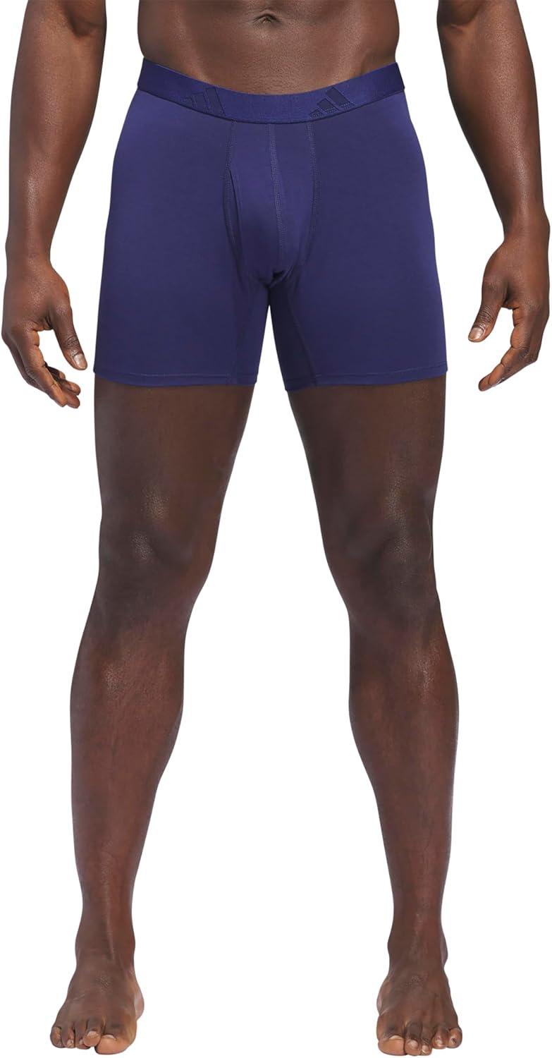 image:imageadidas Mens Luxe Underwear 3Pack Boxer Briefs or Trunks Premium Ultra Soft ComfortDark BlueHeather Team Royal BlueGreyBoxer Brief