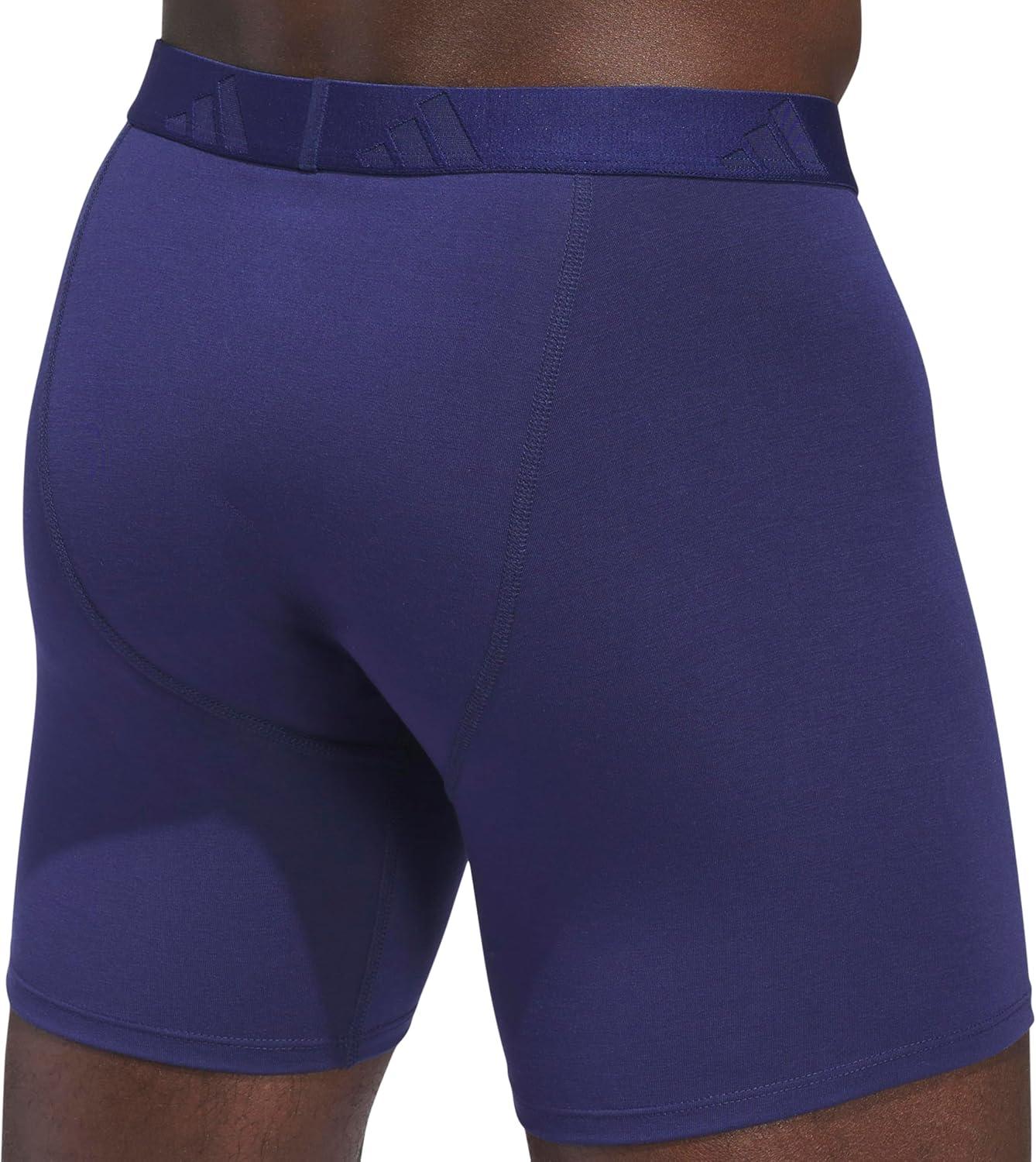 image:imageadidas Mens Luxe Underwear 3Pack Boxer Briefs or Trunks Premium Ultra Soft ComfortDark BlueHeather Team Royal BlueGreyBoxer Brief