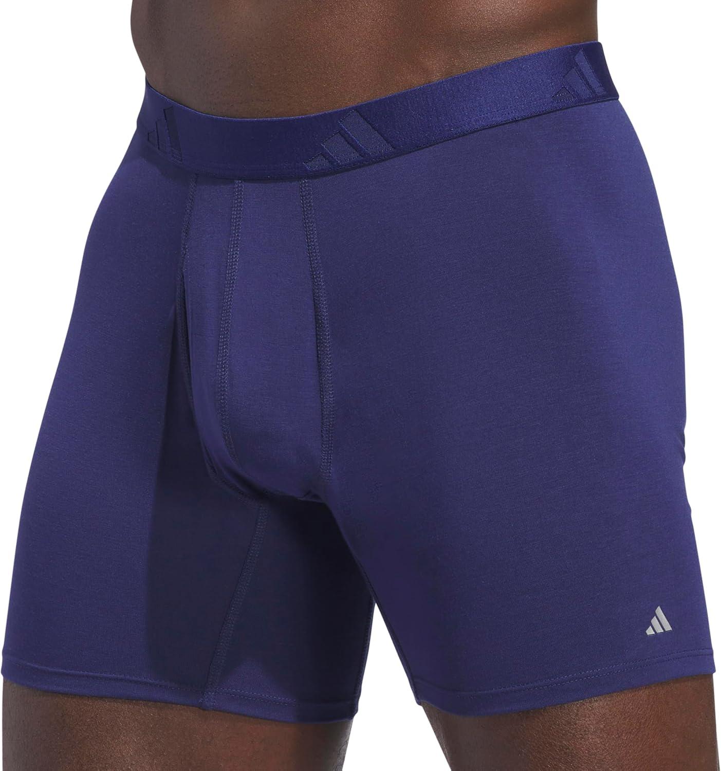 image:imageadidas Mens Luxe Underwear 3Pack Boxer Briefs or Trunks Premium Ultra Soft ComfortDark BlueHeather Team Royal BlueGreyBoxer Brief