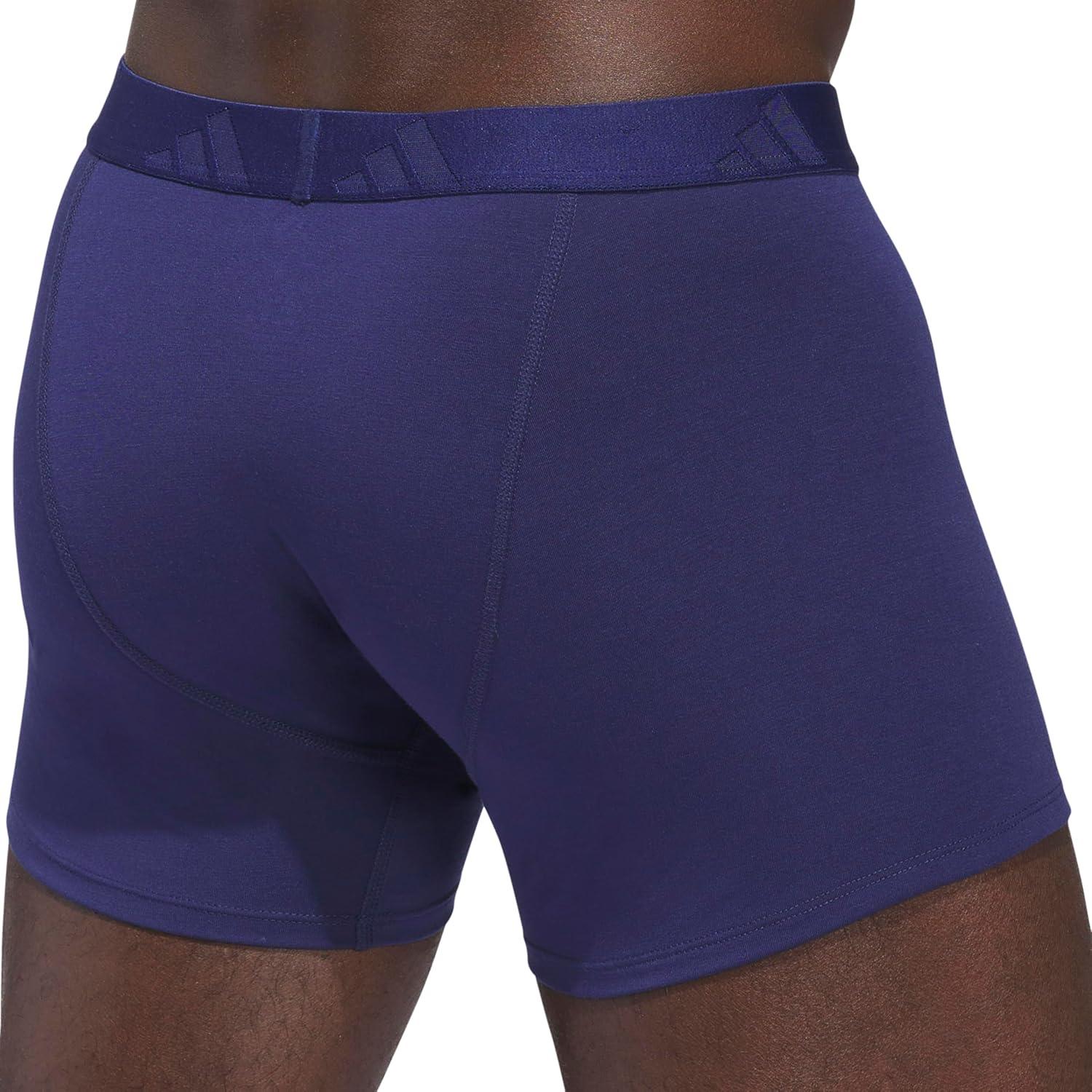 image:imageadidas Mens Luxe Underwear 3Pack Boxer Briefs or Trunks Premium Ultra Soft ComfortDark BlueHeather Team Royal BlueGreyTrunk