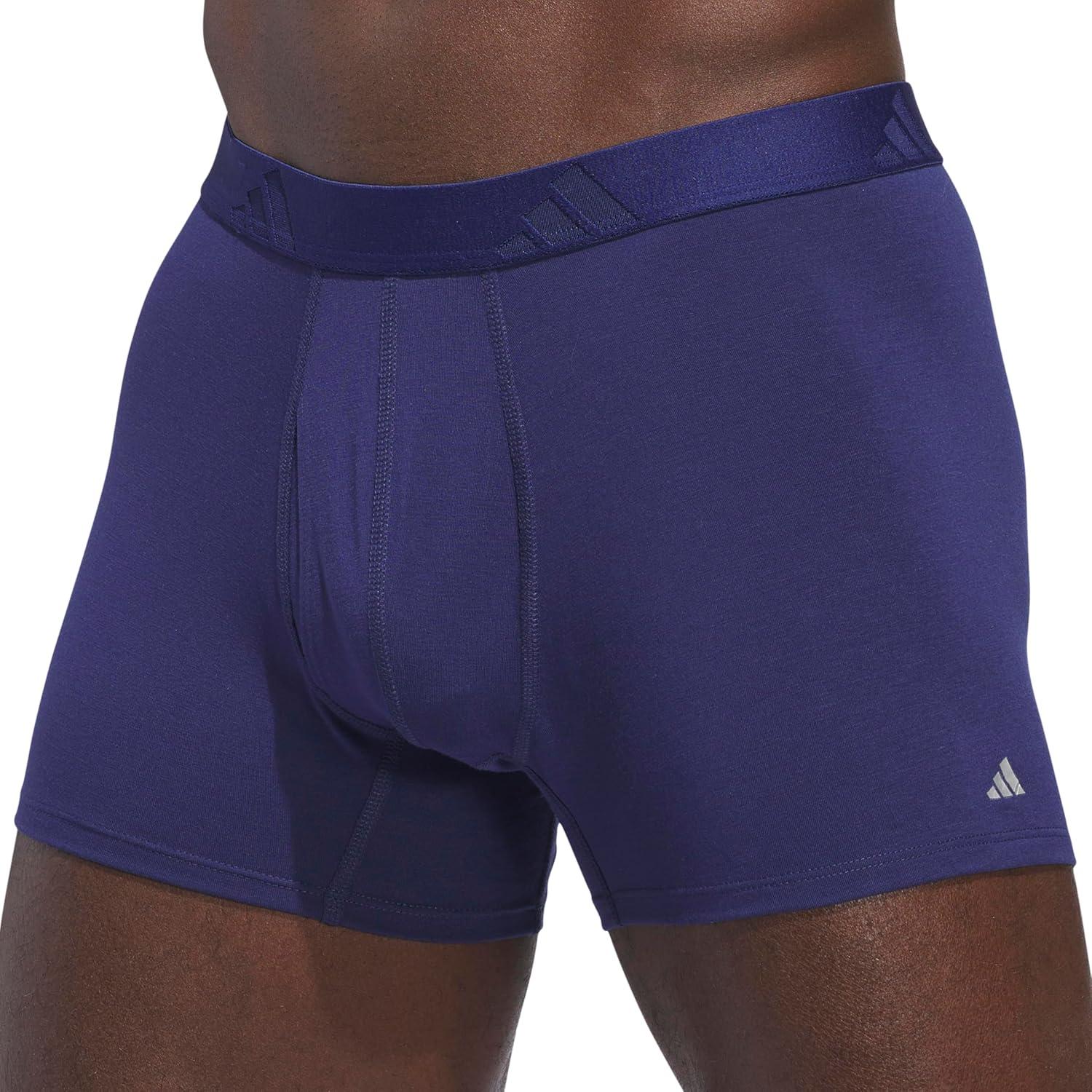 image:imageadidas Mens Luxe Underwear 3Pack Boxer Briefs or Trunks Premium Ultra Soft ComfortDark BlueHeather Team Royal BlueGreyTrunk