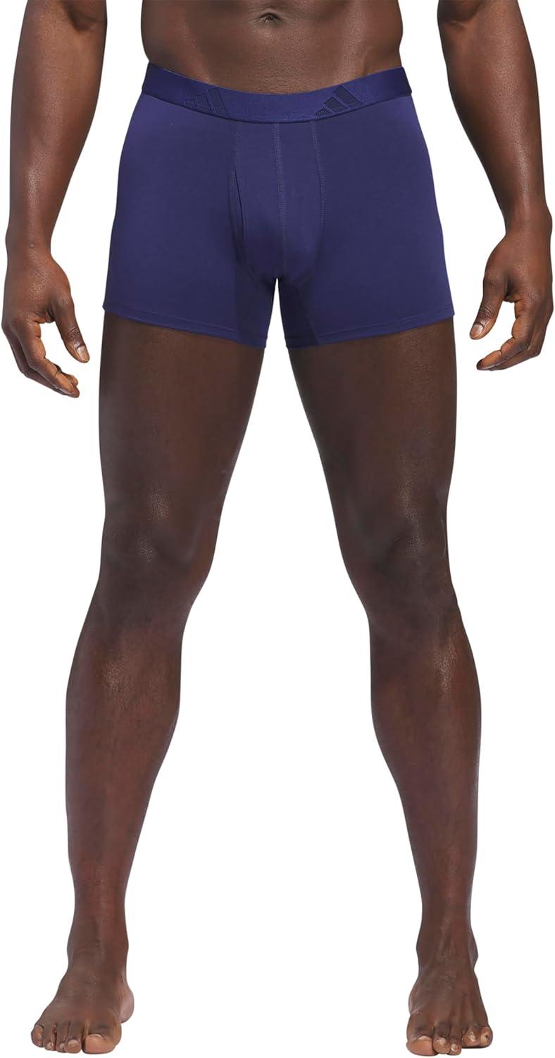 image:imageadidas Mens Luxe Underwear 3Pack Boxer Briefs or Trunks Premium Ultra Soft ComfortDark BlueHeather Team Royal BlueGreyTrunk