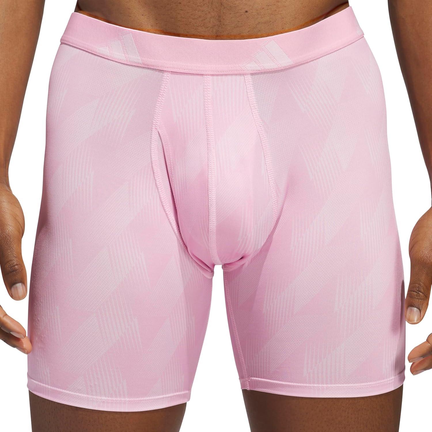 image:imageadidas Mens Microfiber Boxer Briefs 3Pack or 5Pack Performance Stretch MoistureWicking UnderwearAdi Summit Clear Pinktrue PinkBlackOnix Grey
