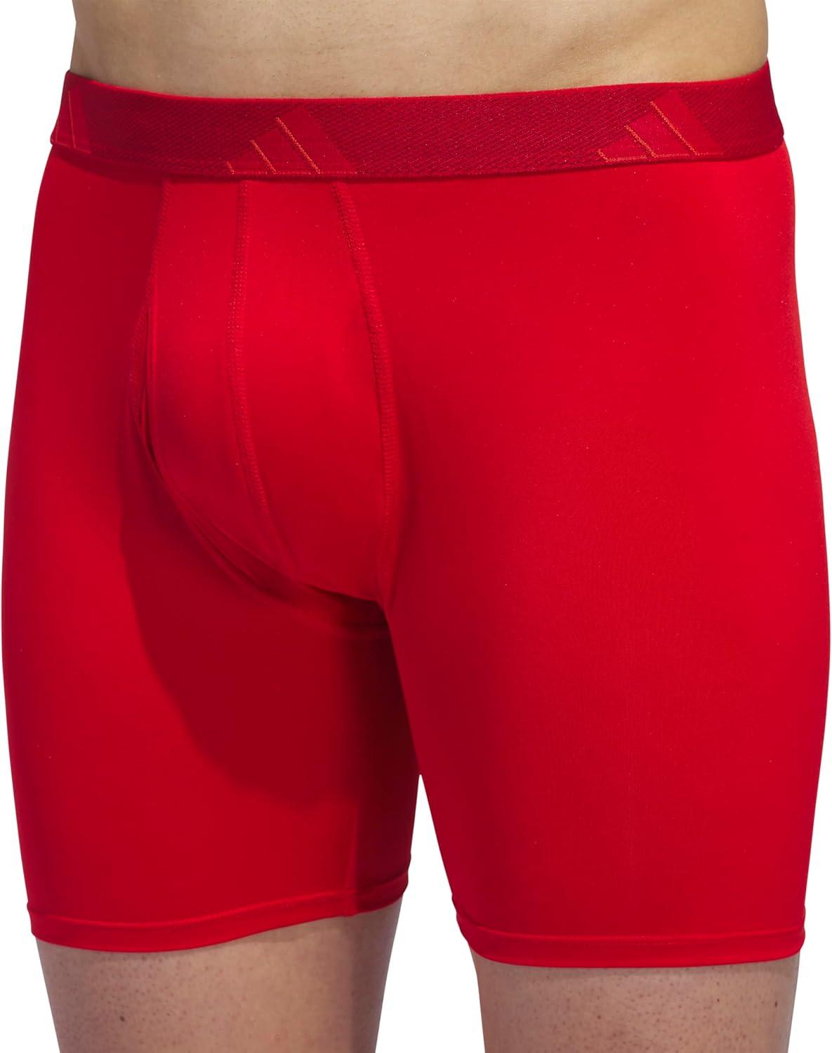 image:imageadidas Mens Microfiber Boxer Briefs 3Pack or 5Pack Performance Stretch MoistureWicking UnderwearBetter ScarletBlackOnix Grey