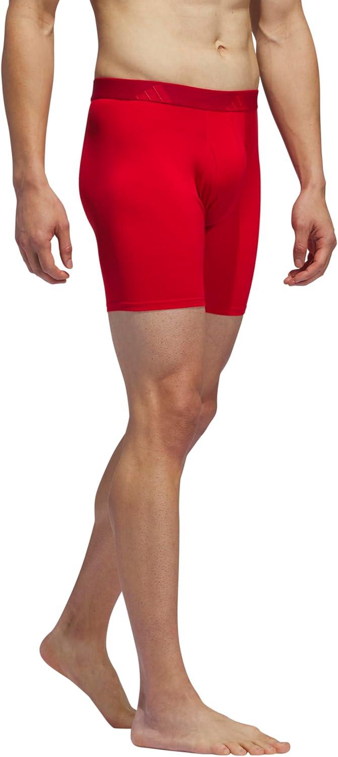 image:imageadidas Mens Microfiber Boxer Briefs 3Pack or 5Pack Performance Stretch MoistureWicking UnderwearBetter ScarletBlackOnix Grey