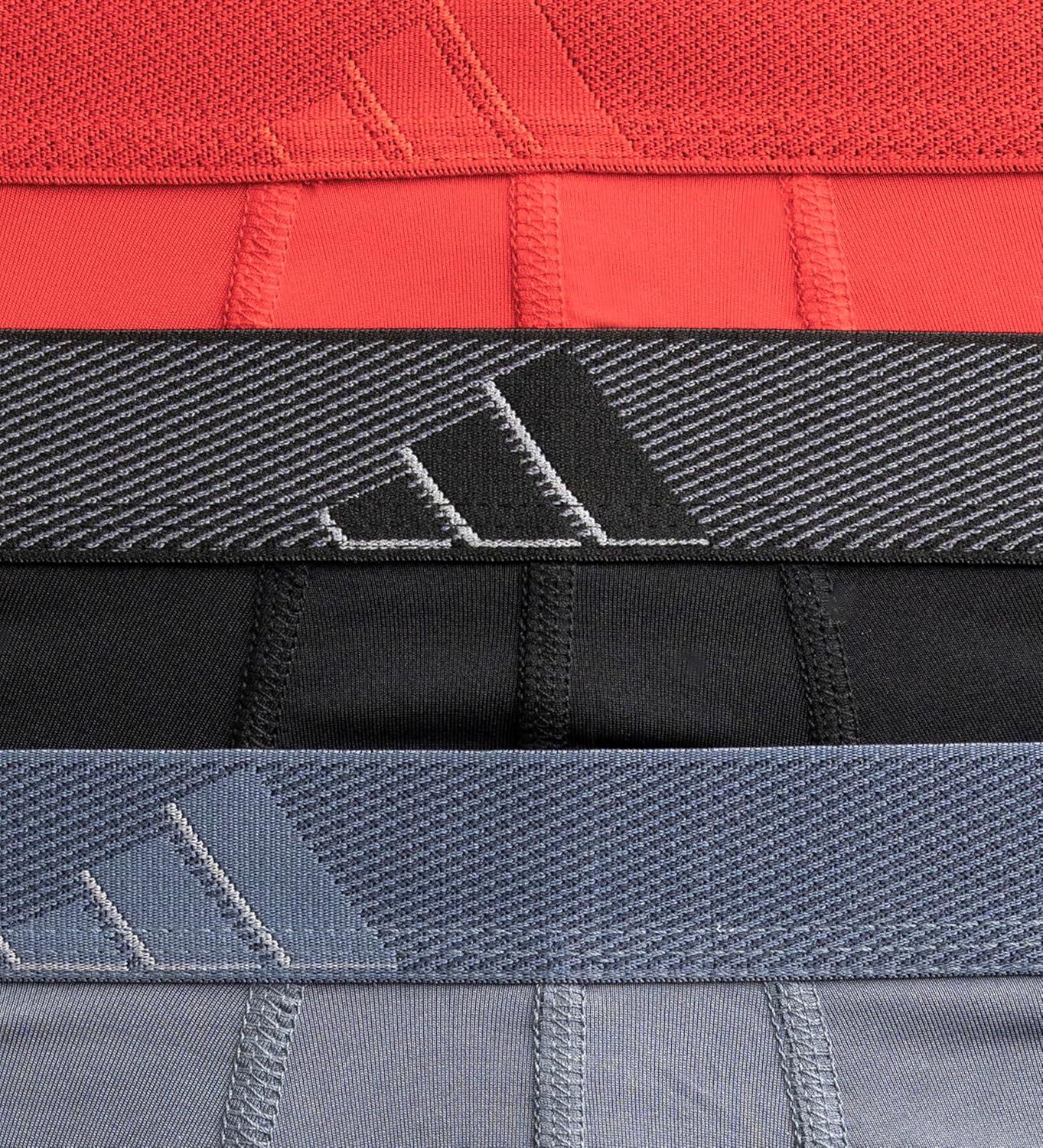 image:imageadidas Mens Microfiber Boxer Briefs 3Pack or 5Pack Performance Stretch MoistureWicking UnderwearBetter ScarletBlackOnix Grey