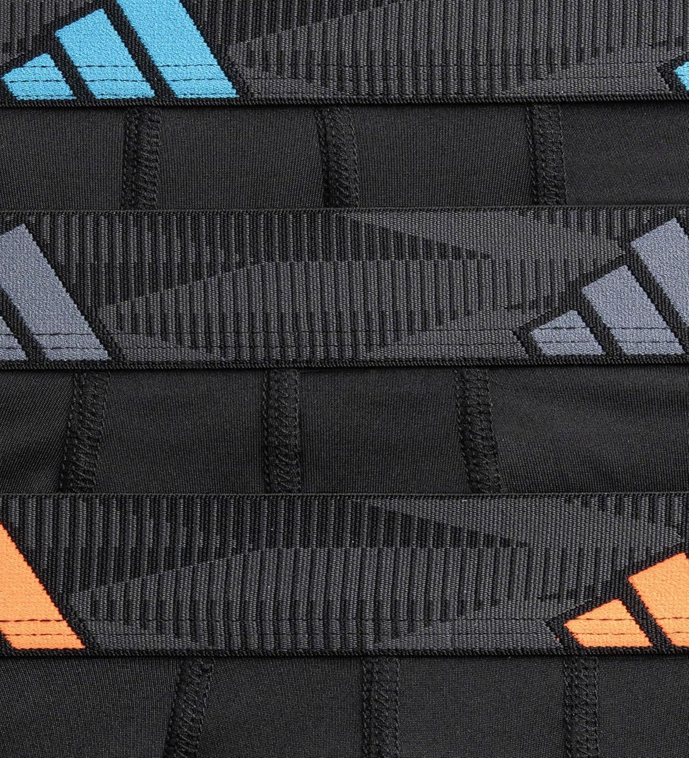 image:imageadidas Mens Microfiber Boxer Briefs 3Pack or 5Pack Performance Stretch MoistureWicking UnderwearBlackLucid AquamarinePure Orange