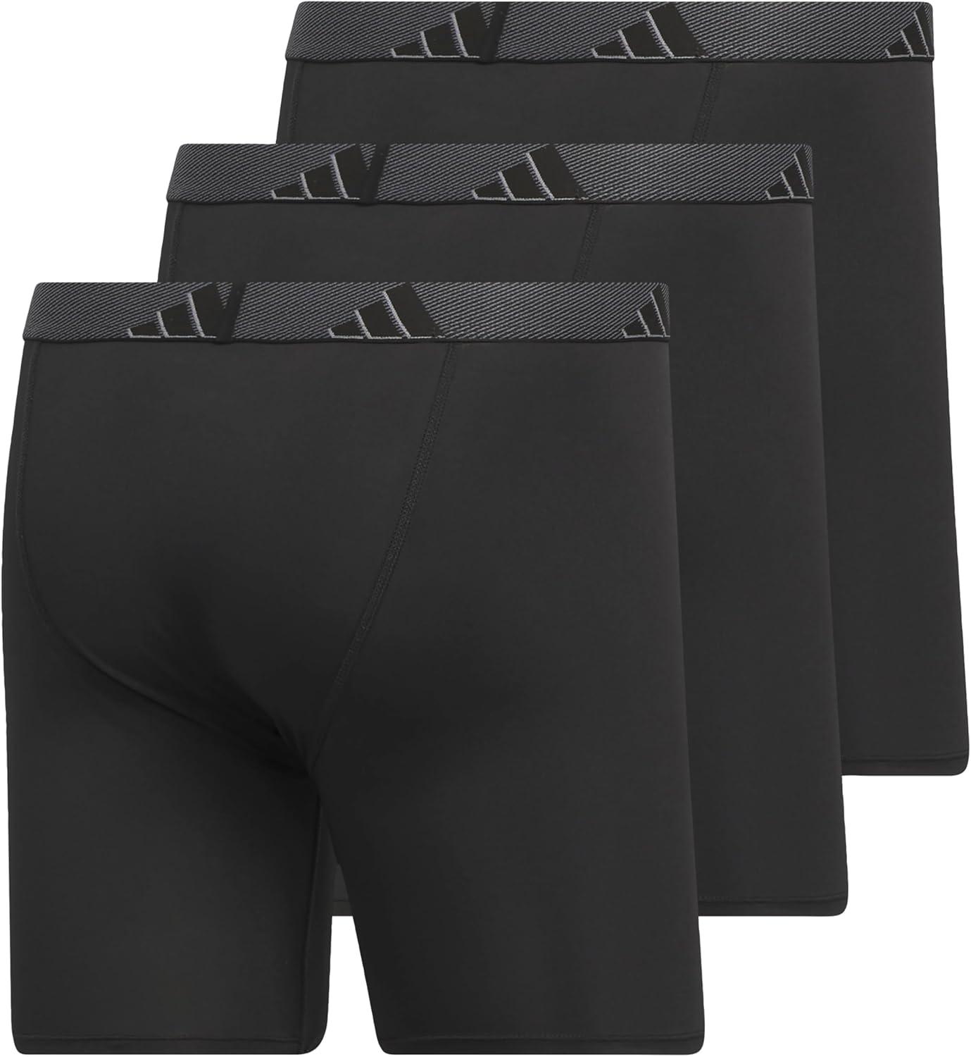 image:imageadidas Mens Microfiber Boxer Briefs 3Pack or 5Pack Performance Stretch MoistureWicking UnderwearBlackOnix GreyBlack