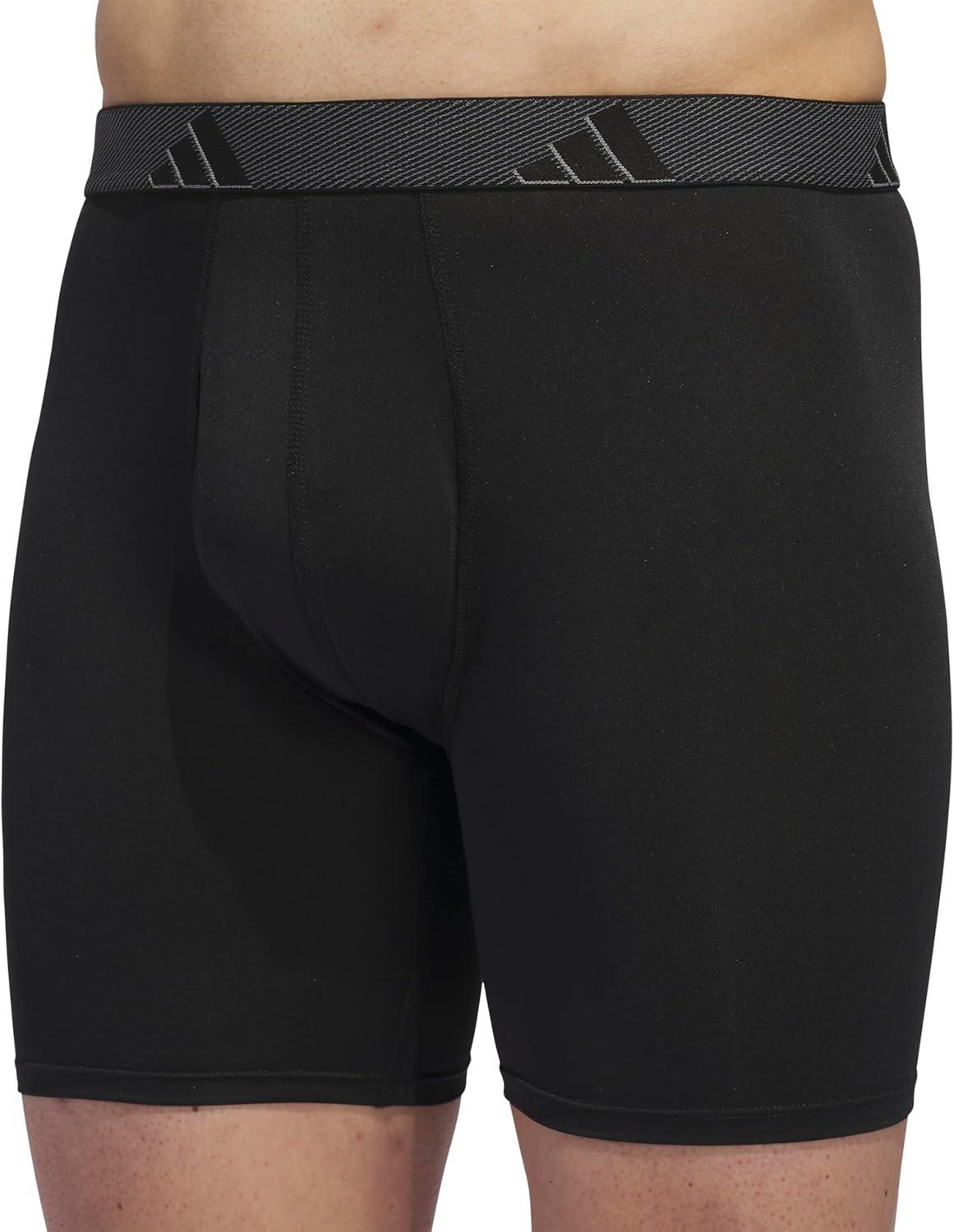 image:imageadidas Mens Microfiber Boxer Briefs 3Pack or 5Pack Performance Stretch MoistureWicking UnderwearBlackOnix GreyBlack