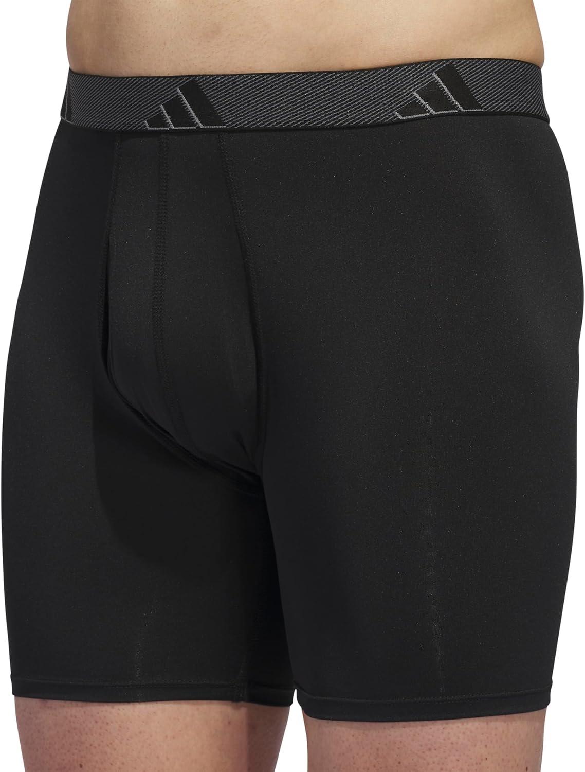 image:imageadidas Mens Microfiber Boxer Briefs 3Pack or 5Pack Performance Stretch MoistureWicking UnderwearBlackOnix GreyGrey