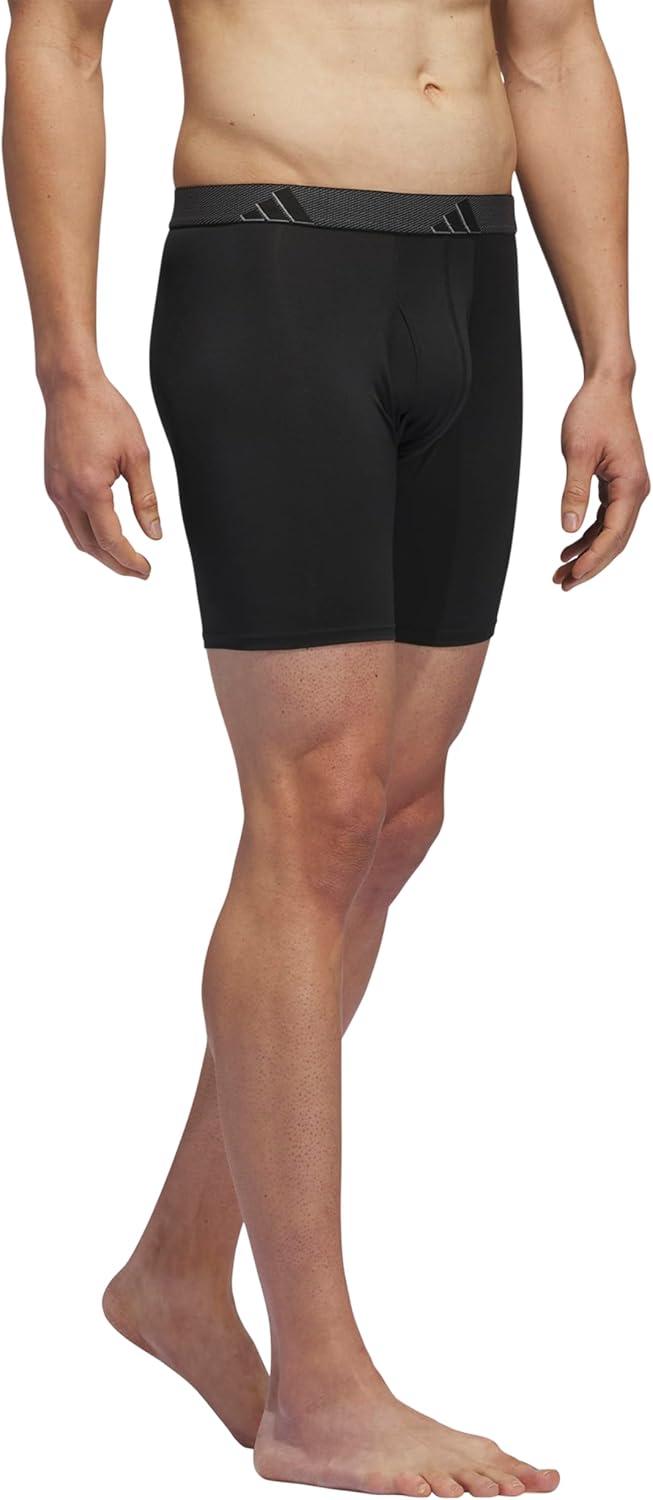 image:imageadidas Mens Microfiber Boxer Briefs 3Pack or 5Pack Performance Stretch MoistureWicking UnderwearBlackOnix GreyGrey