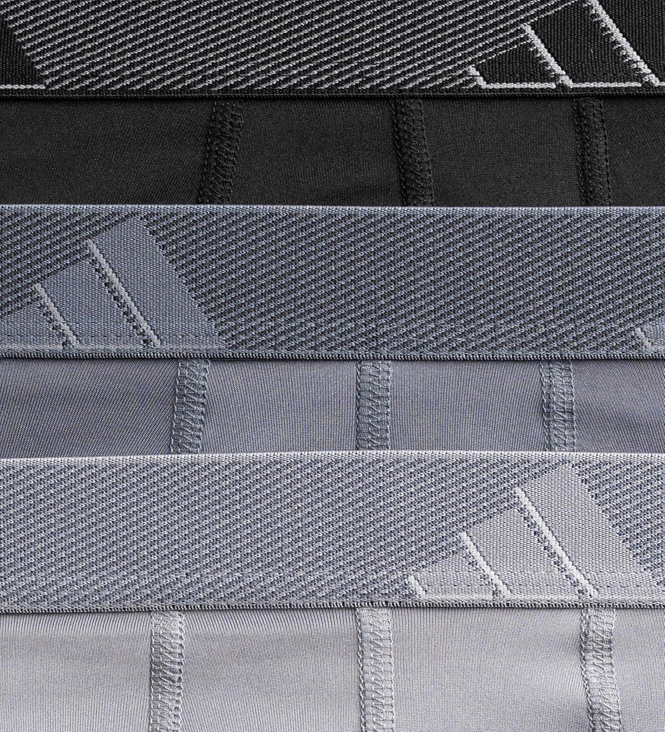 image:imageadidas Mens Microfiber Boxer Briefs 3Pack or 5Pack Performance Stretch MoistureWicking UnderwearBlackOnix GreyGrey