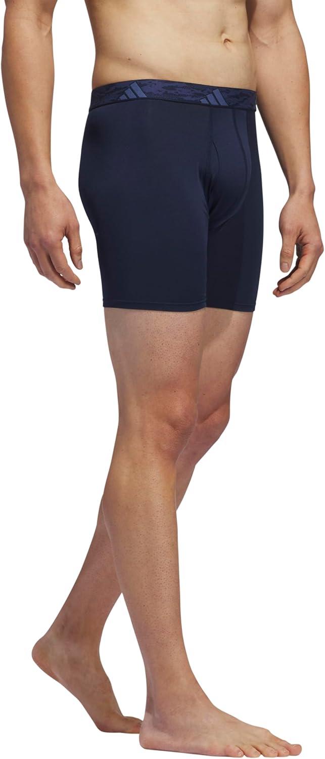 image:imageadidas Mens Microfiber Boxer Briefs 3Pack or 5Pack Performance Stretch MoistureWicking UnderwearCollegiate NavyGreyCrew Blue
