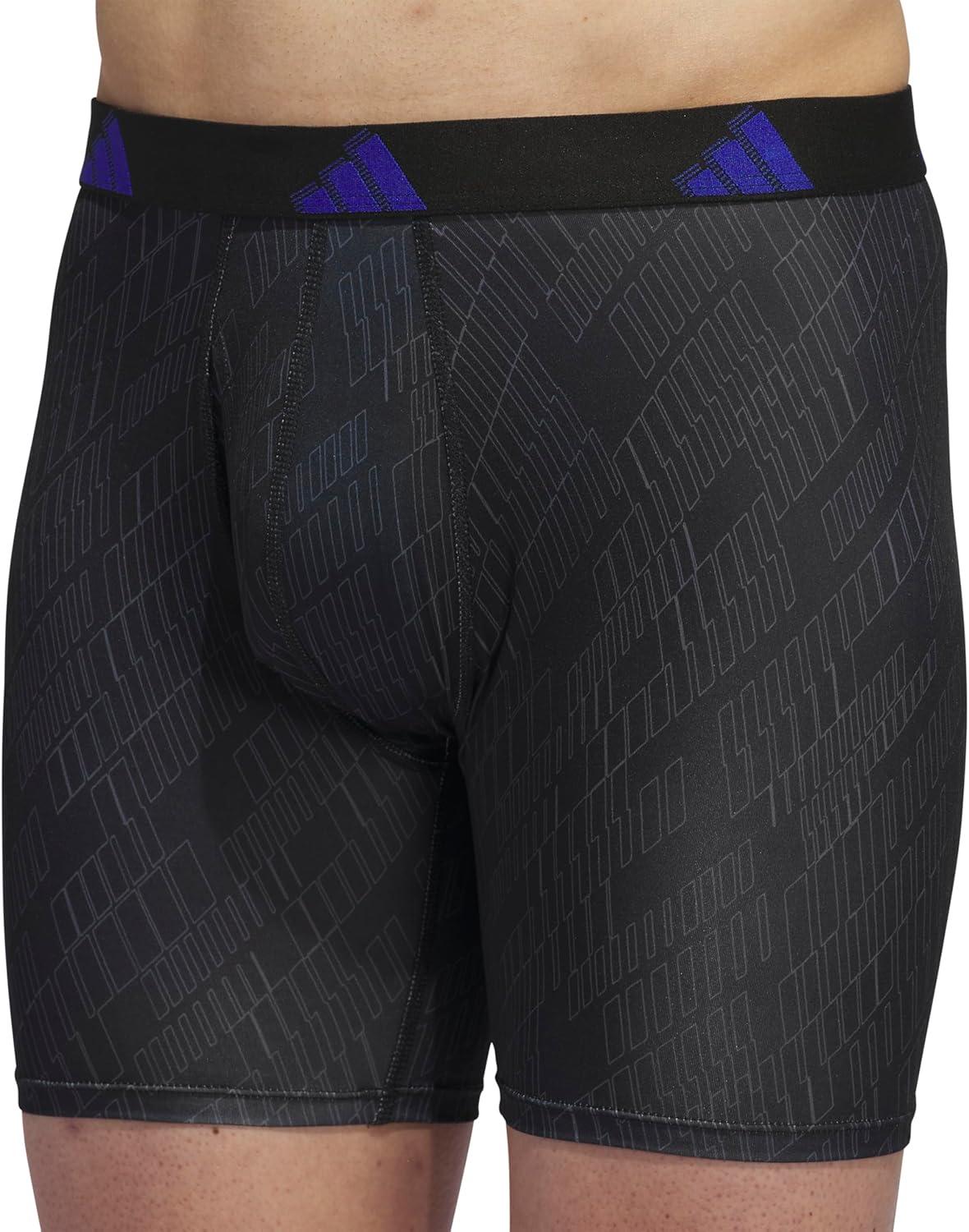 image:imageadidas Mens Microfiber Boxer Briefs 3Pack or 5Pack Performance Stretch MoistureWicking UnderwearGhost BlackonixOnix GreySemi Lucid Blue