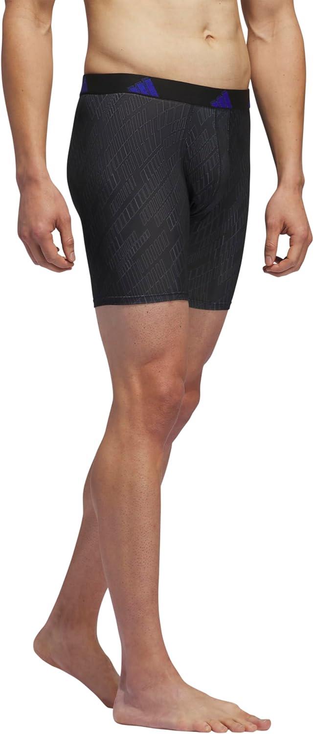 image:imageadidas Mens Microfiber Boxer Briefs 3Pack or 5Pack Performance Stretch MoistureWicking UnderwearGhost BlackonixOnix GreySemi Lucid Blue