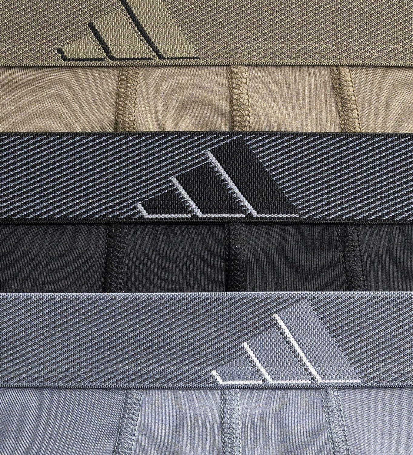 image:imageadidas Mens Microfiber Boxer Briefs 3Pack or 5Pack Performance Stretch MoistureWicking UnderwearOlive Strata GreenBlackOnix Grey