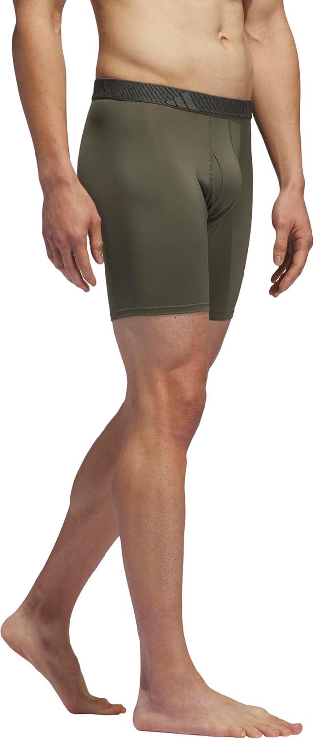image:imageadidas Mens Microfiber Boxer Briefs 3Pack or 5Pack Performance Stretch MoistureWicking UnderwearOlive Strata GreenBlackOnix Grey