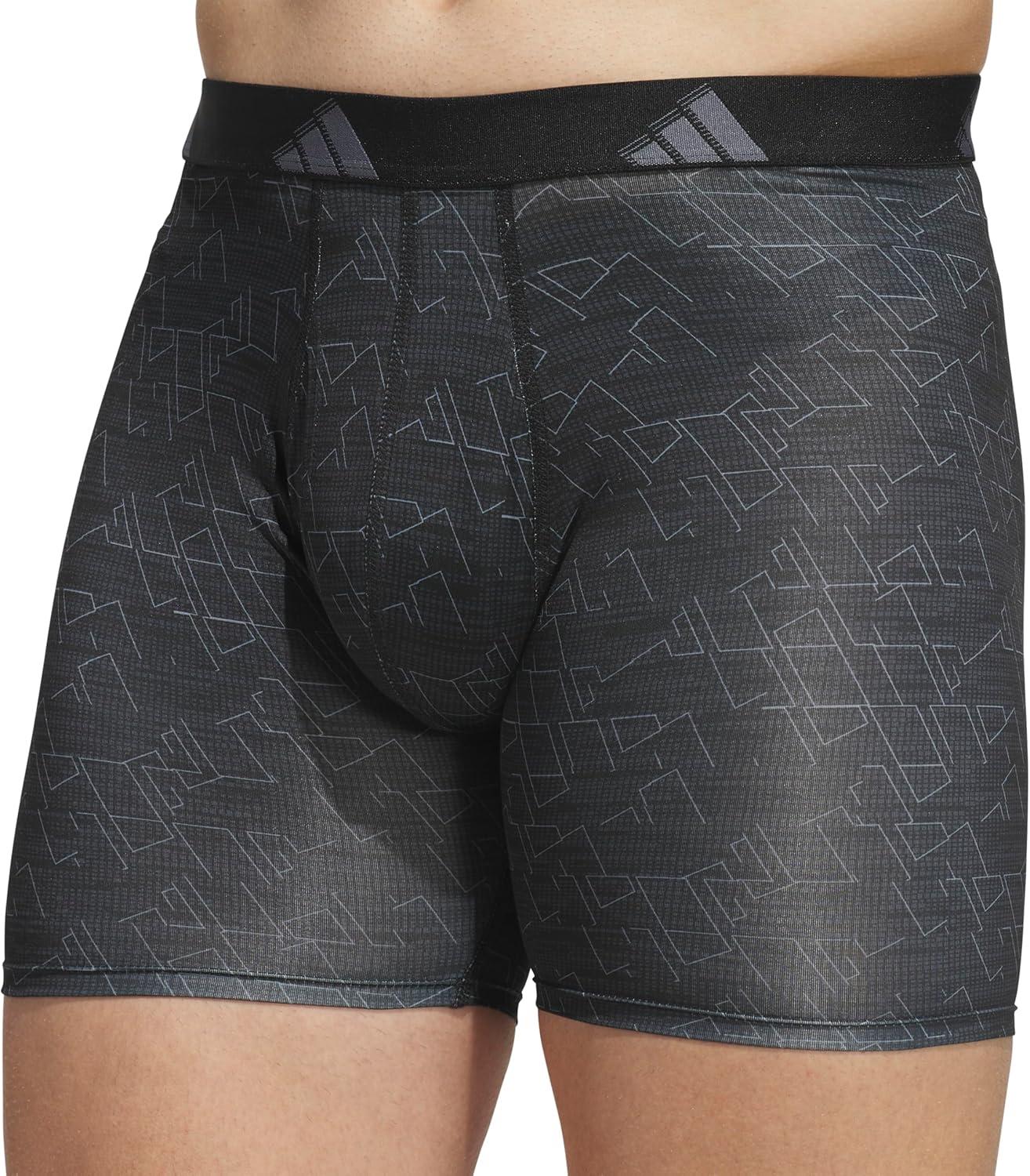 image:imageadidas Mens Microfiber Boxer Briefs 3Pack or 5Pack Performance Stretch MoistureWicking UnderwearPerformance Mirage Blacknight GreygreyPower PinkGrey Five