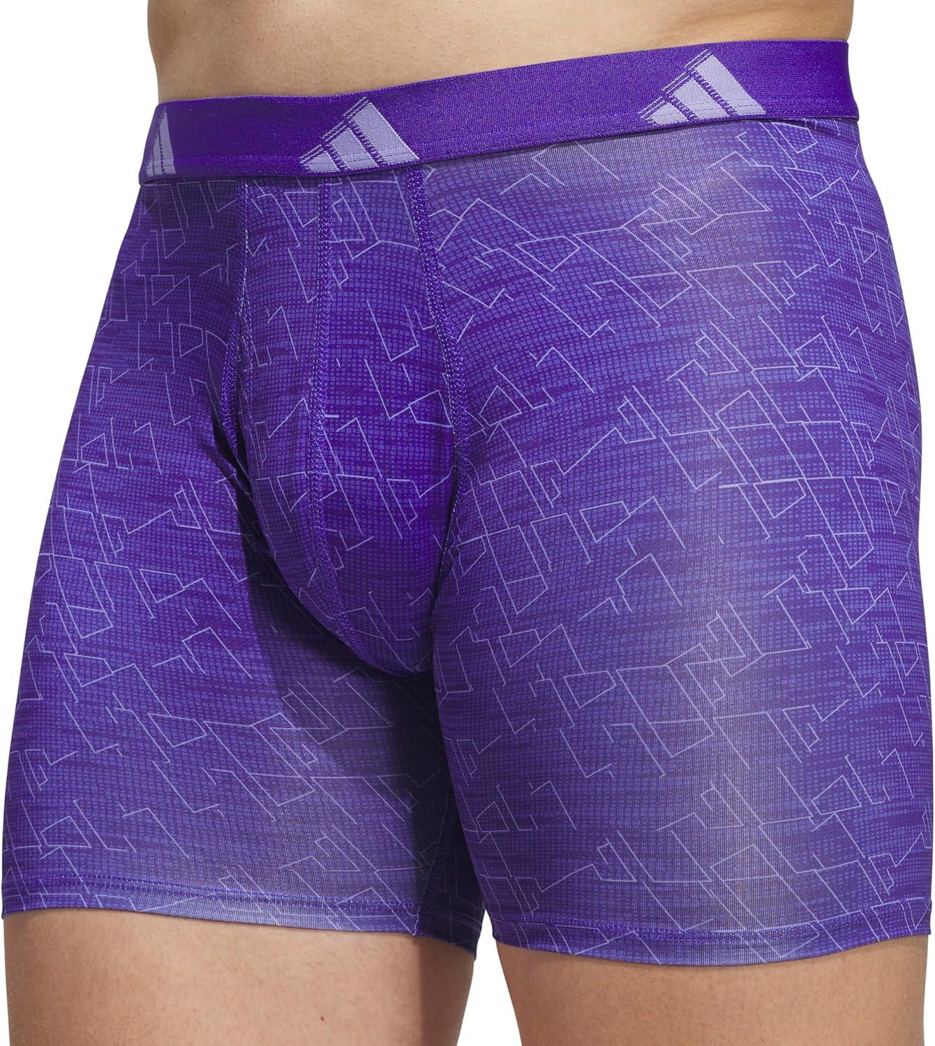 image:imageadidas Mens Microfiber Boxer Briefs 3Pack or 5Pack Performance Stretch MoistureWicking UnderwearPerformance Mirage Pure Purplesolar Purplelight PurpleBlackOnix Grey