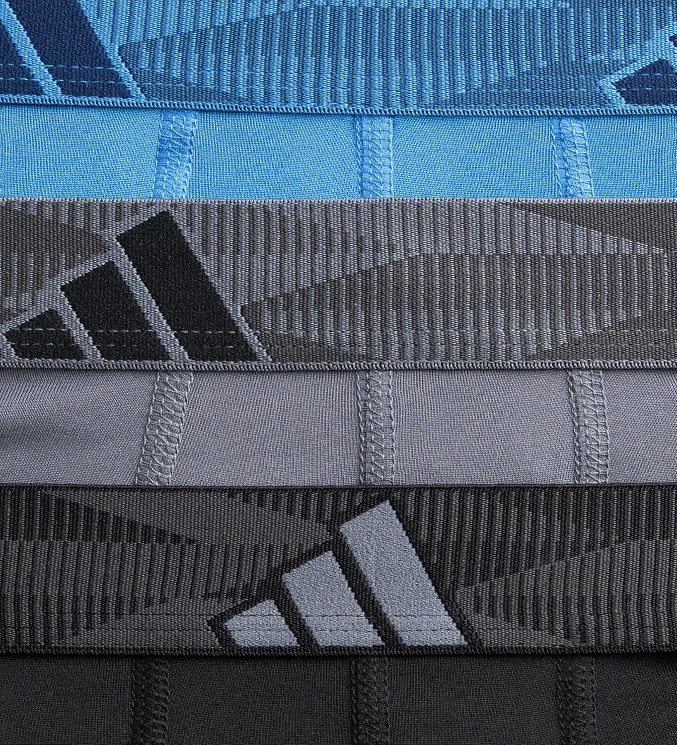 image:imageadidas Mens Microfiber Boxer Briefs 3Pack or 5Pack Performance Stretch MoistureWicking UnderwearRay BlueOnix GreyBlack
