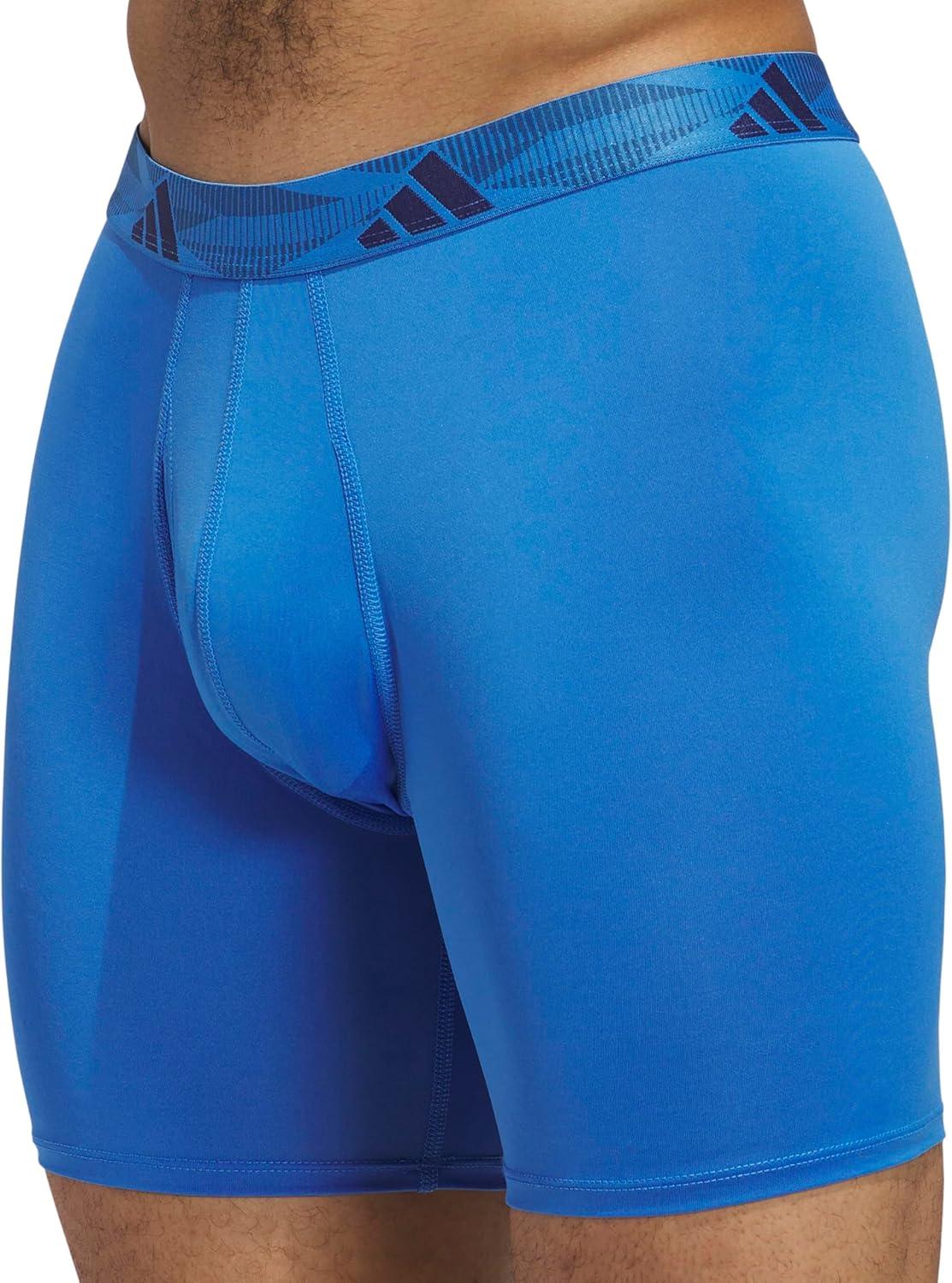 image:imageadidas Mens Microfiber Boxer Briefs 3Pack or 5Pack Performance Stretch MoistureWicking UnderwearRay BlueOnix GreyBlack